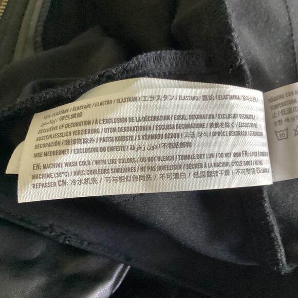 Abercrombie & Fitch Curve Love Vegan Leather 90s Straight Pants Black 27 4S - Picture 13 of 16